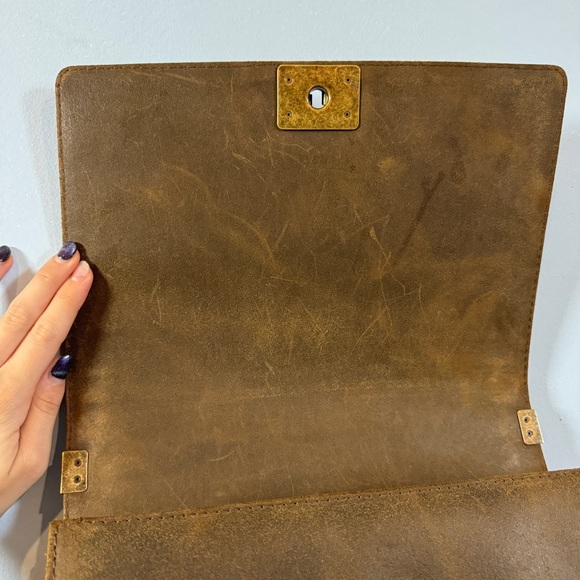 RARE Chanel Paris-Edinburgh Boy Flap Bag in Quilted Aged Calfskin With Nubuck - Picture 12 of 14